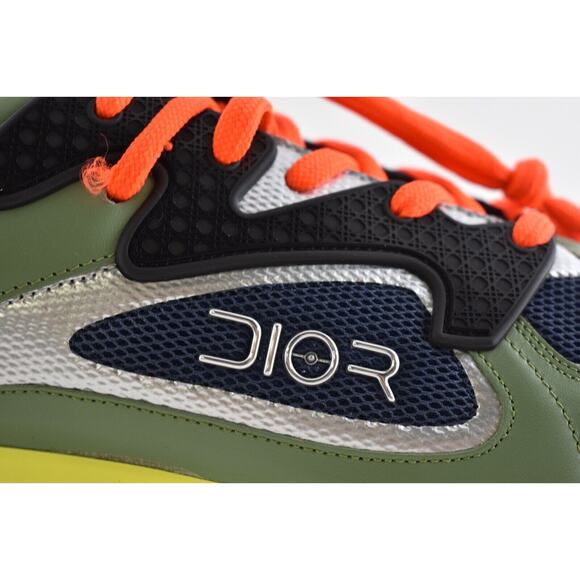 Dior Mens B24 Sorayama Black Yellow Green Low Top Lace Up Tie Flat Sneakers 41 8 - Picture 4 of 11